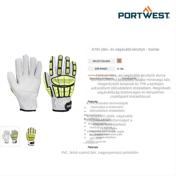 Portwest A745 ütés- és vágásálló kesztyű