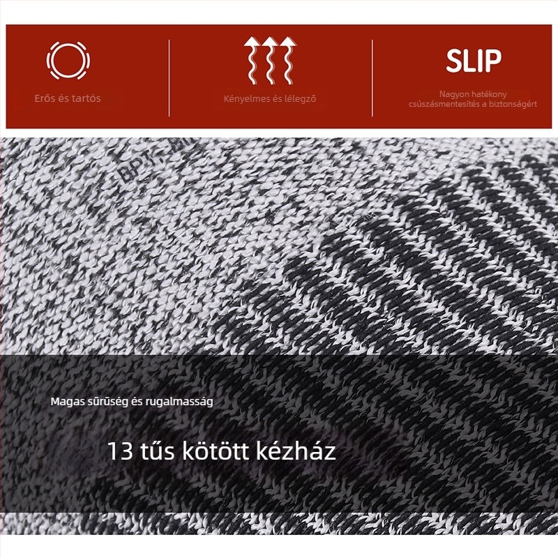5-ös szintű vágásbiztos kesztyűk, Ultra-finom hab nitril, HPPE + Frosted Nitrile, Csúszásmentes, Olajálló
