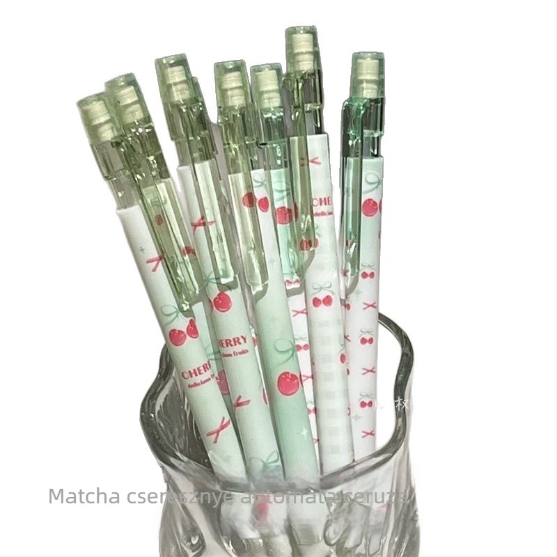 Matcha Cherry automata mechanikus ceruza 0.5 mm, Ins-stílusú, diákoknak, tartós grafitmag