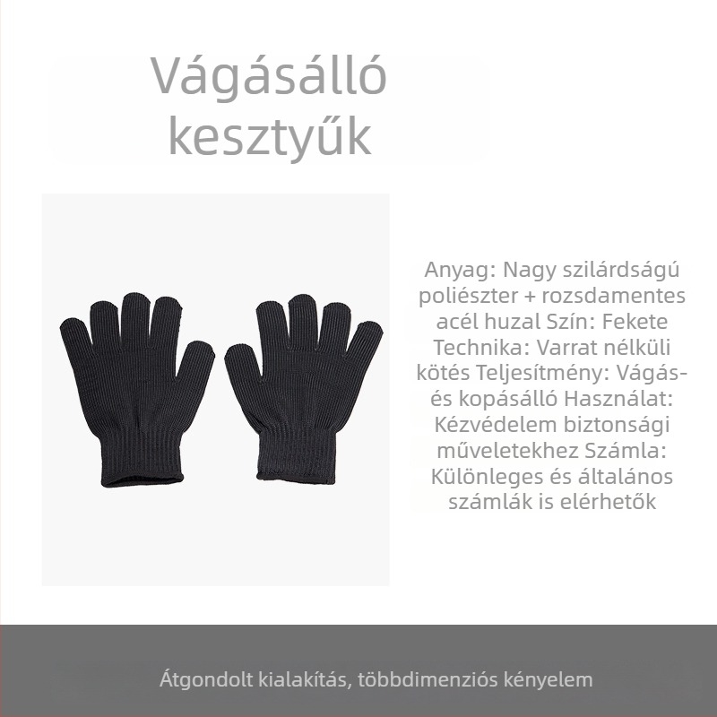 5-ös szintű vágásálló kesztyű acéldrótból – biztonsági szolgálatra, önvédelemre és sokoldalú használatra
