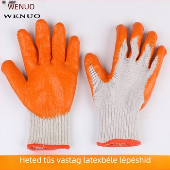 Overlord latex + szál kesztyűk kötött béléssel, vágásálló, csúszásmentes és kopásálló, építkezéseken, gépműhelyekben, mezőgazdaságban és háztartási munkákhoz