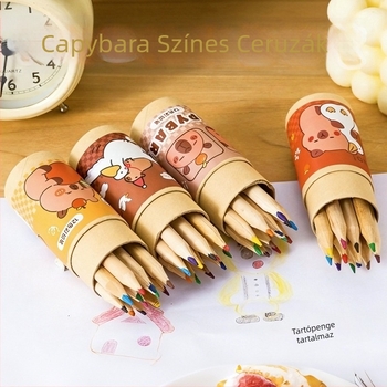 Fából készült ceruzák írásra és színezésre, dobozos csomagolásban, modell A765, HB grafit, GB nemzeti szabvány