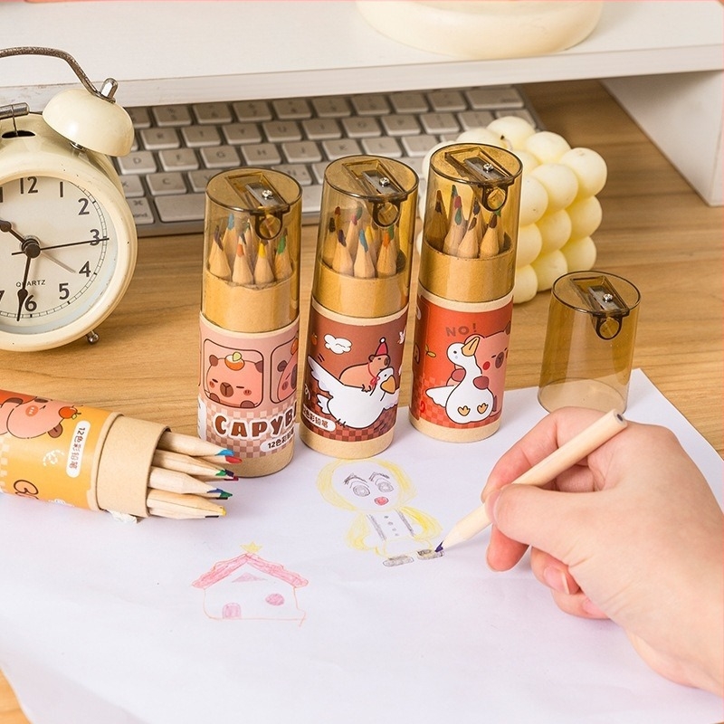 Fából készült ceruzák írásra és színezésre, dobozos csomagolásban, modell A765, HB grafit, GB nemzeti szabvány