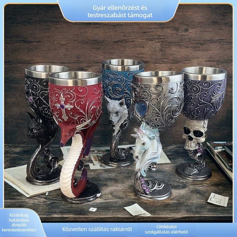 Rozsdamentes acélból készült boros pohár | retro amerikai stílusú zodiákus mintával | 101–200 ml kapacitás | testreszabható feldolgozás