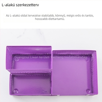 Három rekeszes fém tolltartó asztalra — négyzet alakú, márka Sincerity, modell X8003