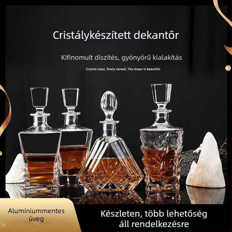 Üvegborosüveg készlet öt darabos, dugóval, 701–800 ml űrtartalom, testreszabható logó nyomtatás