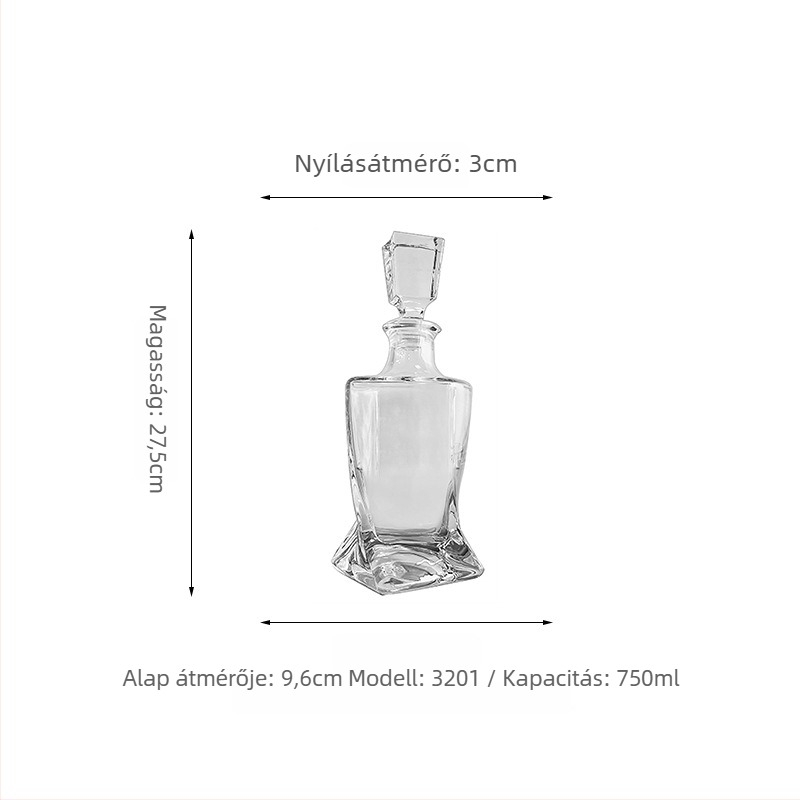 Üvegborosüveg készlet öt darabos, dugóval, 701–800 ml űrtartalom, testreszabható logó nyomtatás