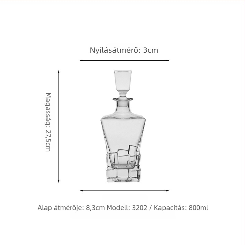 Üvegborosüveg készlet öt darabos, dugóval, 701–800 ml űrtartalom, testreszabható logó nyomtatás