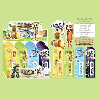 Mechanikus ceruza készlet, rajzfilm design, modell 9025, műanyag burkolat, íráshoz, születésnapi ajándék