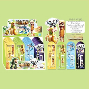 Mechanikus ceruza készlet, rajzfilm design, modell 9025, műanyag burkolat, íráshoz, születésnapi ajándék