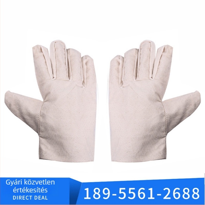 Egyrétegű vastagított vászon munkavédelmi kesztyű, vágásálló; gépekhez, vegyszerekhez, műhelyekhez, olajmezőkhöz és autókarbantartáshoz