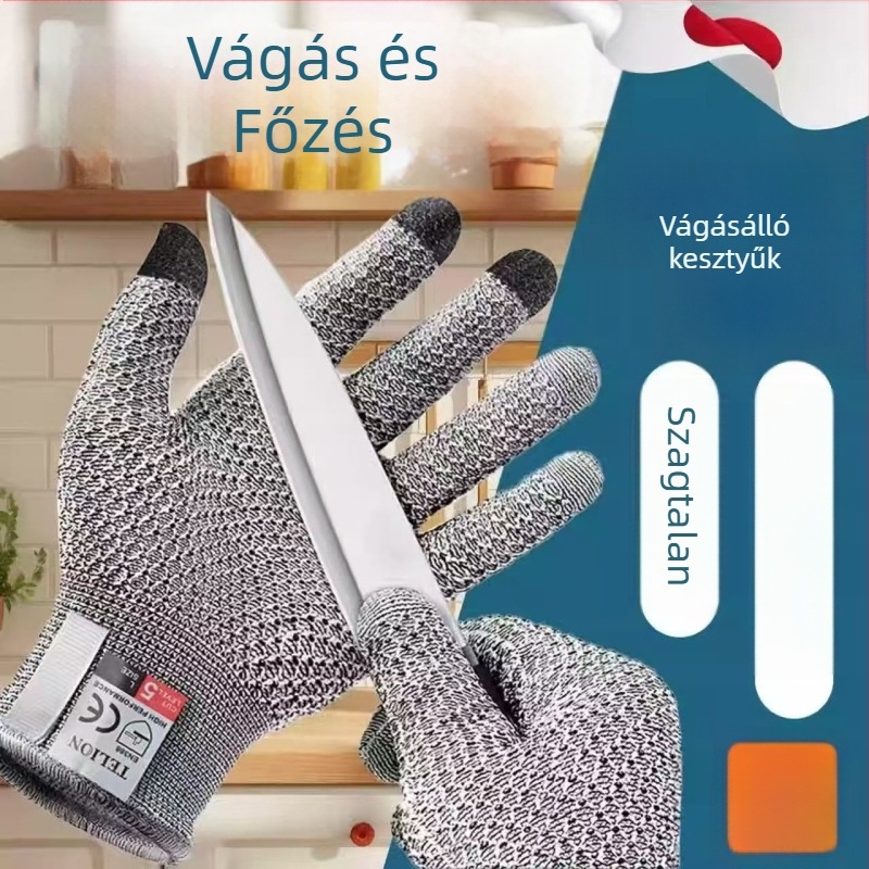 Vágásbiztos kesztyűk élelmiszer-feldolgozáshoz, PE anyagból, kézvédelem vágás ellen