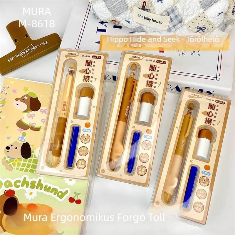 Mule 8618 töltő toll EF tollheggyel, műanyag tokozás, tintatartó tasakos rendszer, egyedi csomagolás kijelző dobozzal