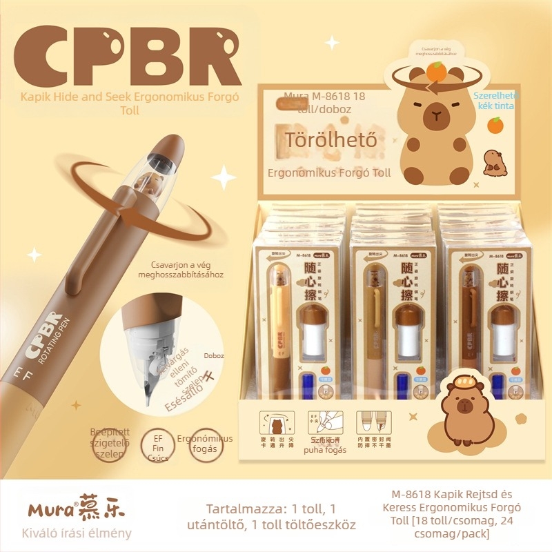 Mule 8618 töltő toll EF tollheggyel, műanyag tokozás, tintatartó tasakos rendszer, egyedi csomagolás kijelző dobozzal