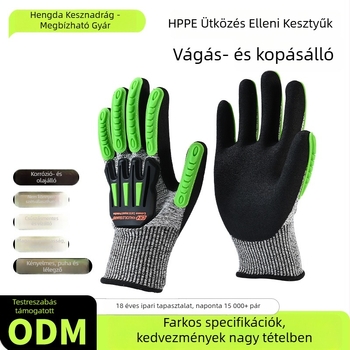 Hengda védőkesztyű kerékpározáshoz és ipari használathoz – vágásálló, ütésálló, csúszásmentes, 200 g