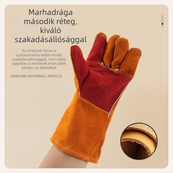 Wanjia marhabőr kutya-edző kesztyű – vágásálló, átszúrás elleni védelem, harapás elleni védelem