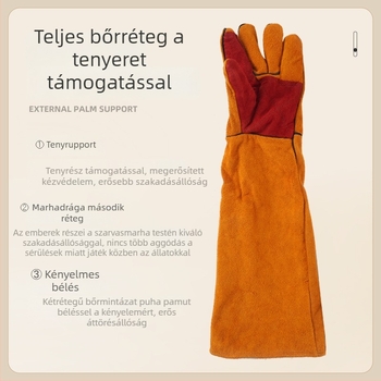 Wanjia marhabőr kutya-edző kesztyű – vágásálló, átszúrás elleni védelem, harapás elleni védelem