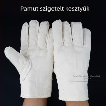 Sendi vászon kesztyűk, amelyek magas hőmérsékletnek ellenállnak, hőszigeteléssel és hideg elleni védelemmel