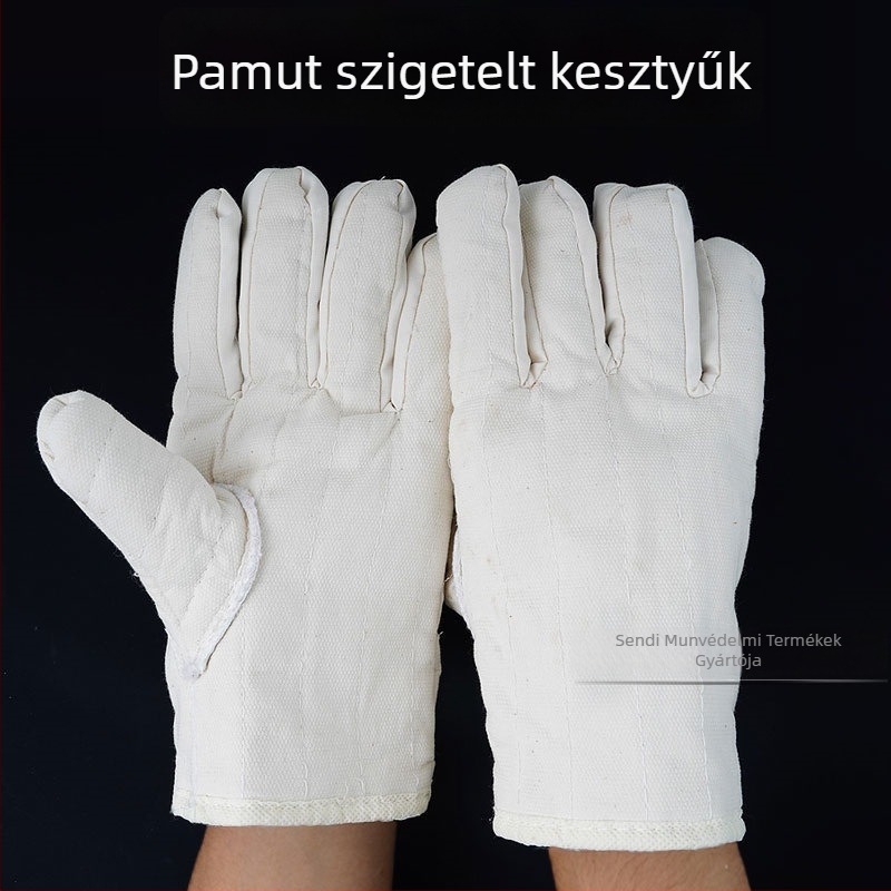 Sendi vászon kesztyűk, amelyek magas hőmérsékletnek ellenállnak, hőszigeteléssel és hideg elleni védelemmel