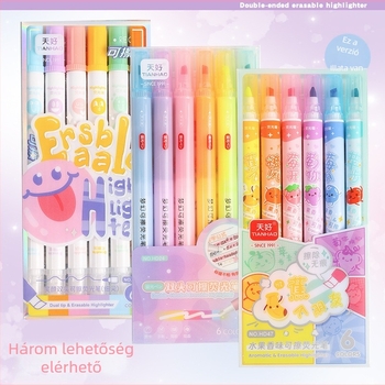 Kétoldalas, törölhető kiemelő marker, műanyag ház, HD47/HD57/HD24 modellek, PET dobozos csomagolás, Good day márka