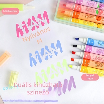 Kétoldalas, törölhető kiemelő marker, műanyag ház, HD47/HD57/HD24 modellek, PET dobozos csomagolás, Good day márka