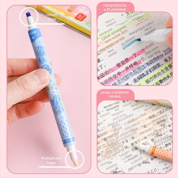 Kétoldalas, törölhető kiemelő marker, műanyag ház, HD47/HD57/HD24 modellek, PET dobozos csomagolás, Good day márka