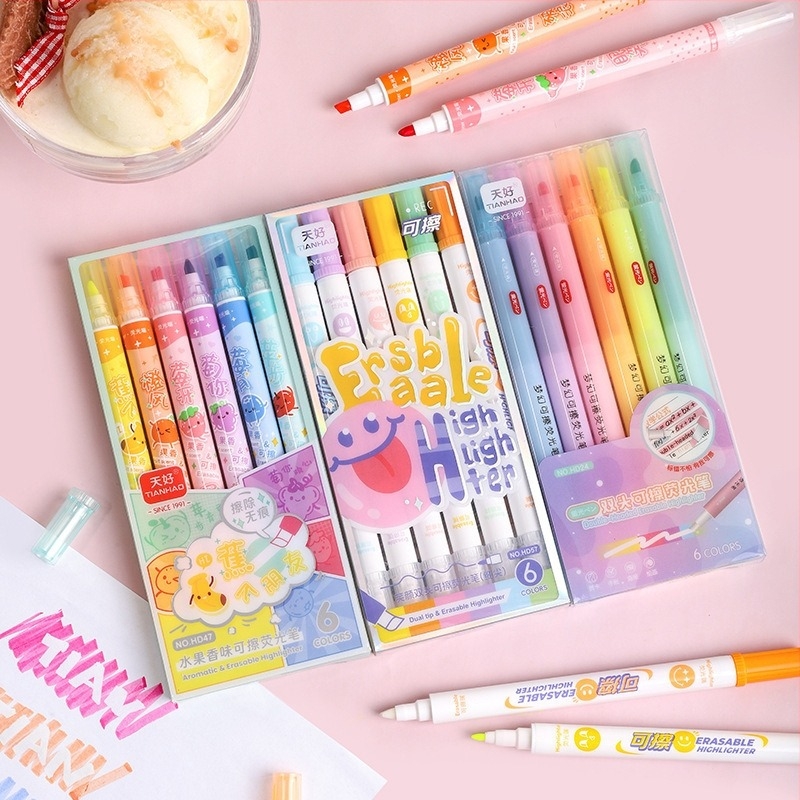 Kétoldalas, törölhető kiemelő marker, műanyag ház, HD47/HD57/HD24 modellek, PET dobozos csomagolás, Good day márka