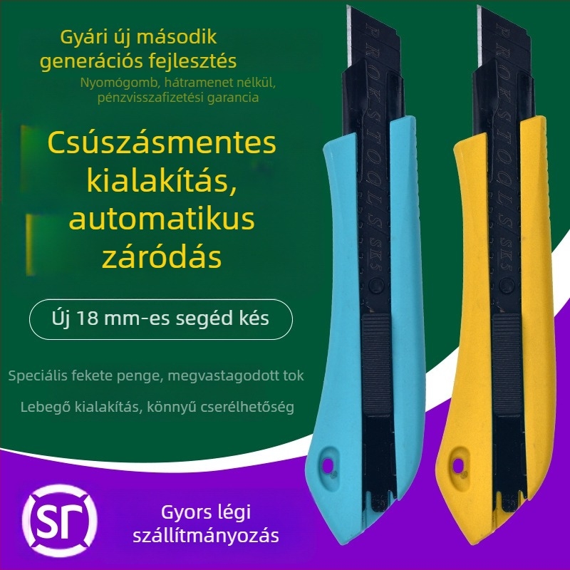 Tapétavágó kés — penge vastagsága 18 mm, ABS test, XF-A01, 75 g