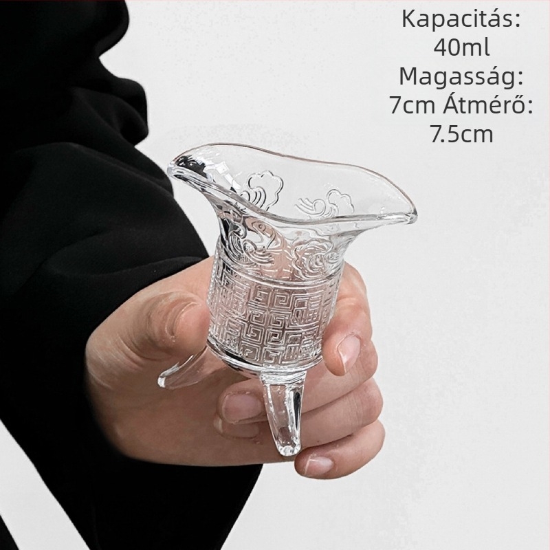 Üvegpohár borhoz, könnyű luxus retro stílus, otthoni készlet, logónyomás elérhető, prémium minőség