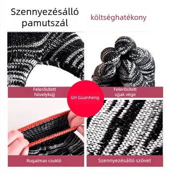 Munkavédelmi kesztyűk, kopásálló nylon és tartós pamutszál, csúszásmentes, vágás és hőálló védelem