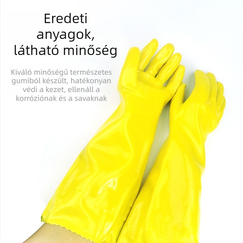 Chunlei 045 Ipari gumikesztyűk, olaj- és sav-bázis ellenállóak, latex-PVC bevonatú, korrózióálló