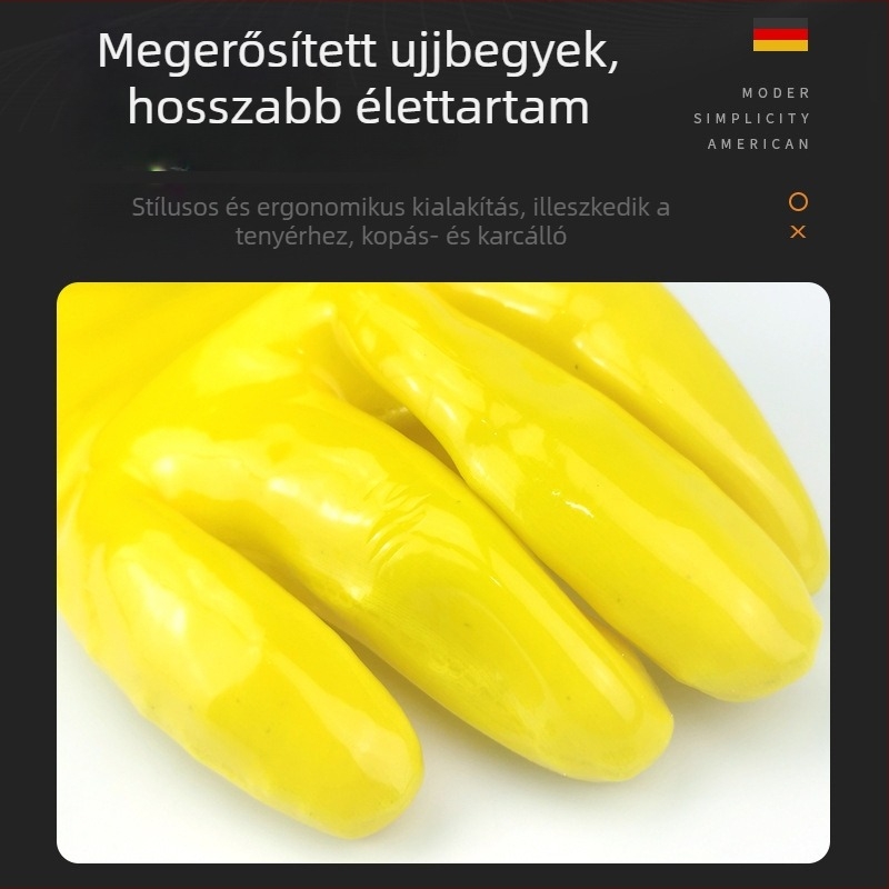 Chunlei 045 Ipari gumikesztyűk, olaj- és sav-bázis ellenállóak, latex-PVC bevonatú, korrózióálló
