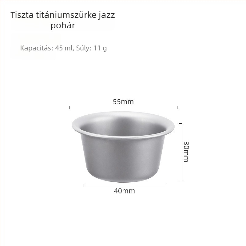 Tiszta titánium kristályos szaké pohár — 8 g, 1–100 ml kapacitás, hordozható titánból készült borkészlet