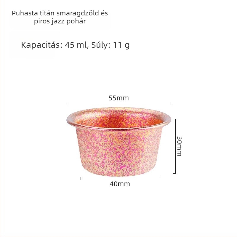 Tiszta titánium kristályos szaké pohár — 8 g, 1–100 ml kapacitás, hordozható titánból készült borkészlet