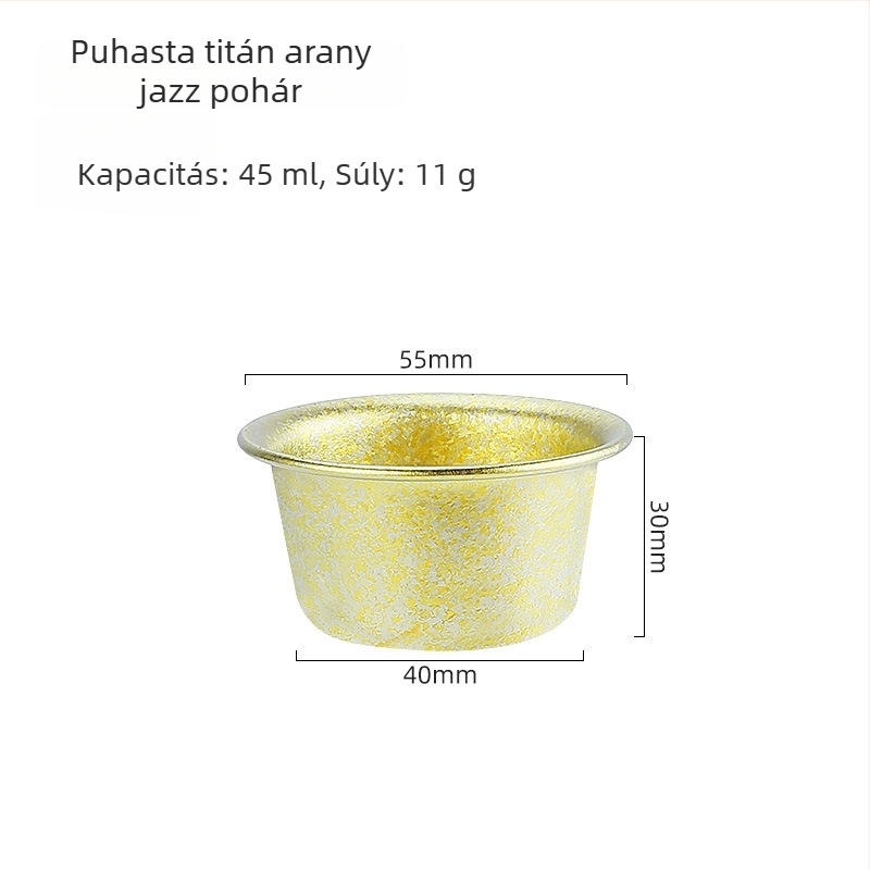 Tiszta titánium kristályos szaké pohár — 8 g, 1–100 ml kapacitás, hordozható titánból készült borkészlet