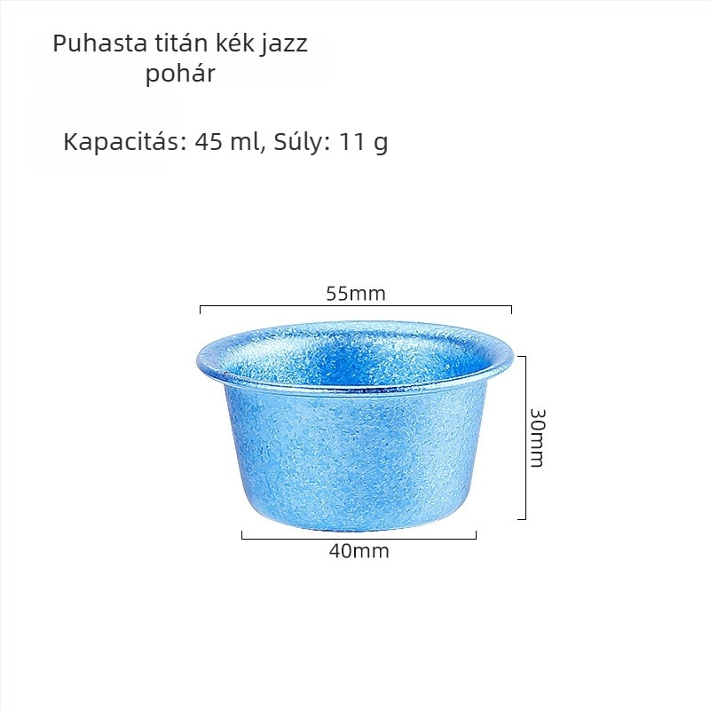 Tiszta titánium kristályos szaké pohár — 8 g, 1–100 ml kapacitás, hordozható titánból készült borkészlet