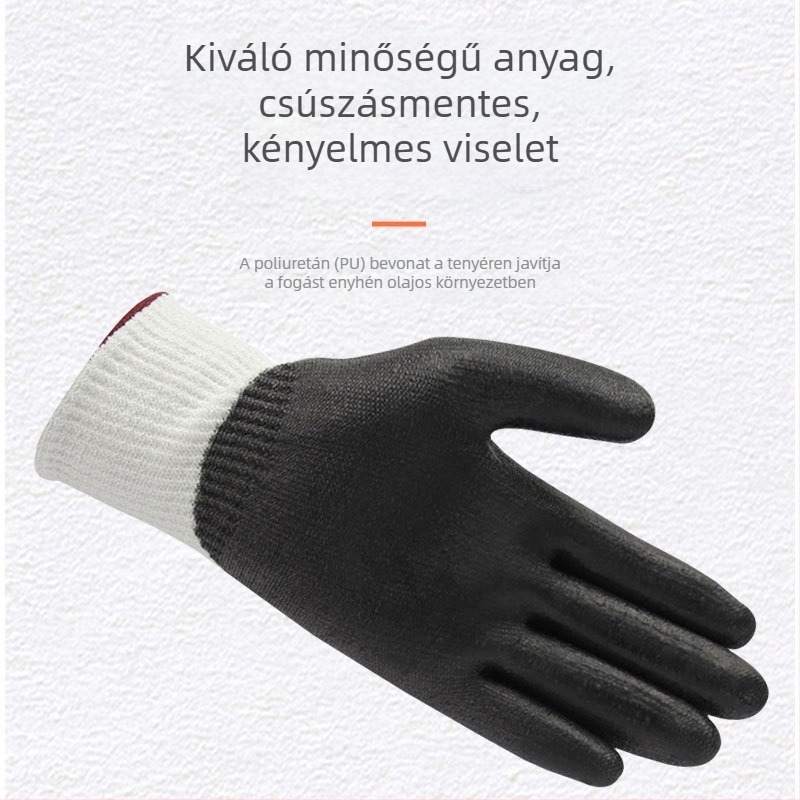 HyFlex 11735 vágásbiztos kesztyű PU tenyérrel