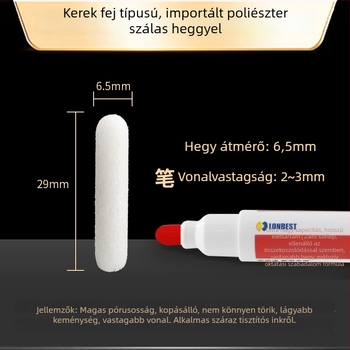 Fehér tábla marker körkörös és fejsze alakú végével, akril test, újratölthető és cserélhető heg, márka LONBEST/Lambeth