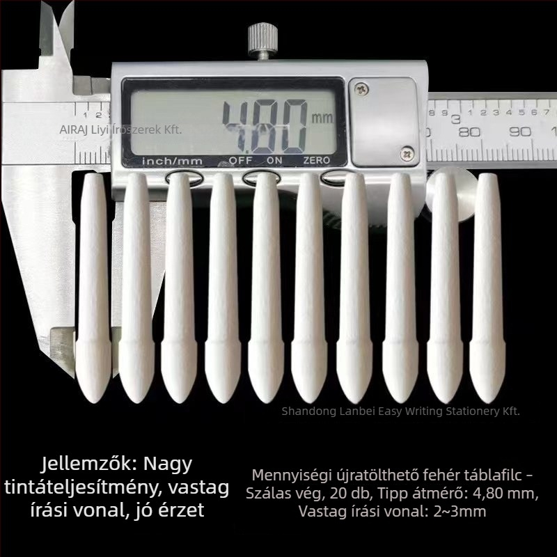 Fehér tábla marker körkörös és fejsze alakú végével, akril test, újratölthető és cserélhető heg, márka LONBEST/Lambeth