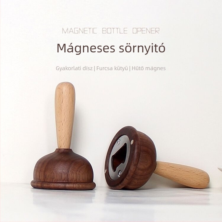 Unique márkás fa sörnyitó hűtőmágnesz – hordozható