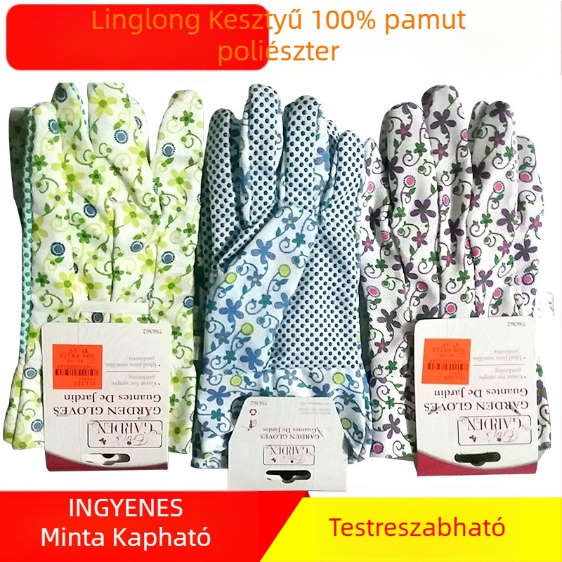 Kertészeti kesztyű nylonból, kötött bélés, vágás elleni, csúszásmentes, melegen tart