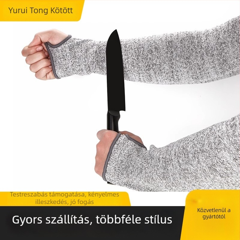 HPPE 5-ös szintű vágásbiztos kesztyűk kertészkedéshez, szabadtéri tevékenységekhez és kempingezéshez, karvédővel, könyök- és csuklóvédőkkel