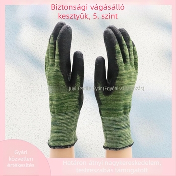 HPPE tenyérrel borított munka kesztyű szilikon béléssel – anti-vágás, kopásálló, hő- és alacsony hőmérséklet elleni védelem, anti-átütés