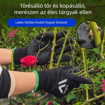 Kerti munkákhoz és hulladékkezeléshez tervezett vágásbiztos kesztyűk, HPPE + latex, átszúrás elleni védelem, tartós (Portwest)