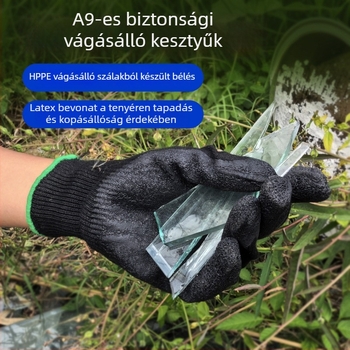 Kerti munkákhoz és hulladékkezeléshez tervezett vágásbiztos kesztyűk, HPPE + latex, átszúrás elleni védelem, tartós (Portwest)
