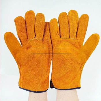 Teljes marhabőr hegesztőkesztyű, kétoldalú velúrral, hossza 25,5 cm, használat: hegesztés és kezelés, Sundy