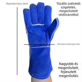CHIVACUS hegesztőkesztyűk - szarvasmarhabőr, kettős rétegű, tűzálló, magas hőmérséklet-álló