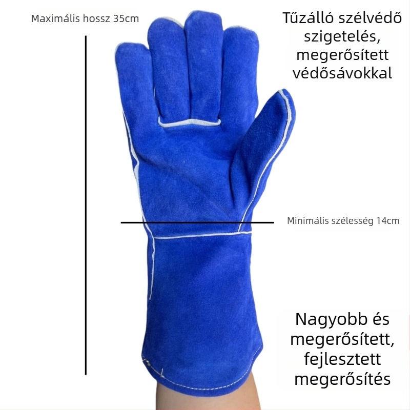 CHIVACUS hegesztőkesztyűk - szarvasmarhabőr, kettős rétegű, tűzálló, magas hőmérséklet-álló