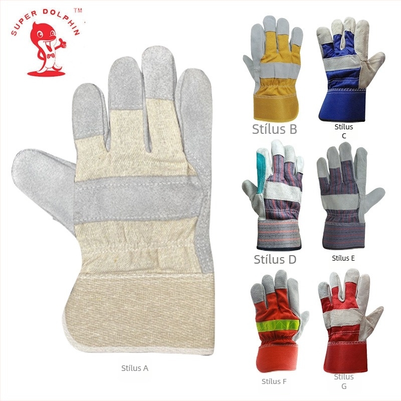 Hegesztő kesztyűk tehénbőrből, kétszeres rétegű, a hegesztéshez