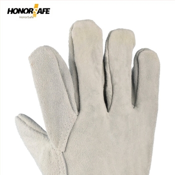 Good Staff DH905 Vászon hegesztő kesztyűk, vastagodott és kopásálló marhabőrből, elektromos hegesztéshez, 26 cm hosszú, újrahasználható